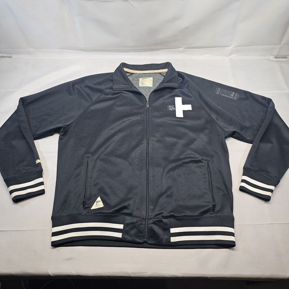 Rocawear track jacket black vintage sz 2XL men's Y2K